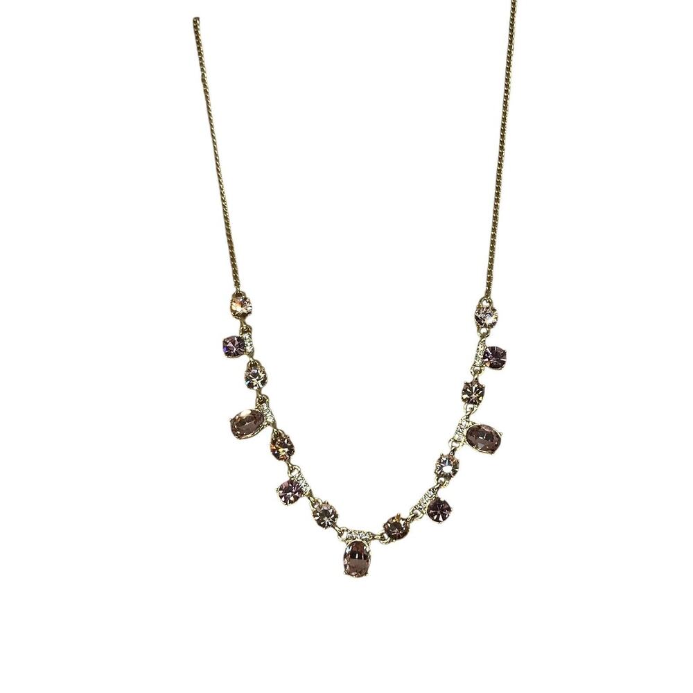 Givenchy Frontal Necklace Luxury Designer Elegant Chic Crystal Gold Tone NEW - Picture 15 of 15